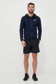 Кофта EA7 Emporio Armani чоловіча колір синій з капюшоном з аплікацією