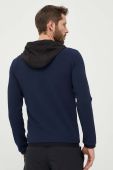 Кофта EA7 Emporio Armani чоловіча колір синій з капюшоном з аплікацією