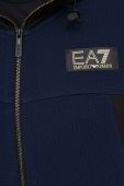 Кофта EA7 Emporio Armani чоловіча колір синій з капюшоном з аплікацією