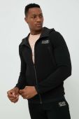 Кофта EA7 Emporio Armani чоловіча колір чорний з капюшоном з аплікацією