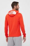 Бавовняна кофта The North Face чоловіча колір червоний з капюшоном однотонна Бавовняна кофта The North Face чоловіча колір червоний з капюшоном однотонна