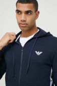 Кофта Emporio Armani Underwear чоловіча колір синій з капюшоном візерунок