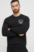 Бавовняна кофта лаунж Emporio Armani Underwear колір чорний з аплікацією