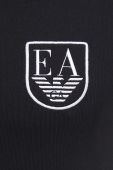 Бавовняна кофта лаунж Emporio Armani Underwear колір чорний з аплікацією