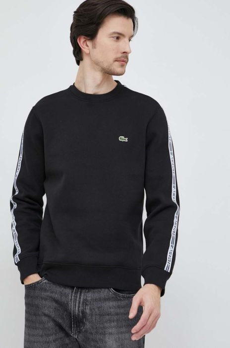 Кофта Lacoste чоловіча колір чорний з принтом
