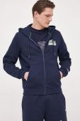 Бавовняна кофта Lacoste чоловіча колір синій з капюшоном з принтом (3162728)
