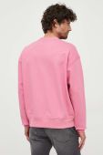 Бавовняна кофта Lacoste чоловіча колір рожевий візерунок