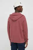 Бавовняна кофта Mustang чоловіча колір рожевий з капюшоном з принтом