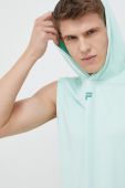 Тренувальна кофта Fila Rapallo колір зелений з капюшоном однотонна
