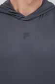 Тренувальна кофта Fila Rapallo колір сірий з капюшоном однотонна