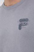Бавовняна кофта Fila чоловіча колір сірий однотонна