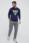 Бавовняна кофта Guess чоловіча колір синій з аплікацією (3131388)