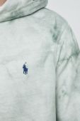 Кофта з домішкою льону Polo Ralph Lauren колір зелений з капюшоном візерунок