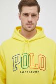 Кофта Polo Ralph Lauren чоловіча колір жовтий з капюшоном з аплікацією