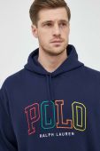 Кофта Polo Ralph Lauren чоловіча колір синій з капюшоном з аплікацією (3068926)