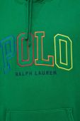 Кофта Polo Ralph Lauren чоловіча колір зелений з капюшоном з аплікацією (3068929)