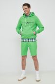 Кофта Tommy Hilfiger чоловіча колір зелений з капюшоном з аплікацією (3027489)