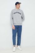 Кофта Tommy Hilfiger чоловіча колір сірий з аплікацією (3038977)
