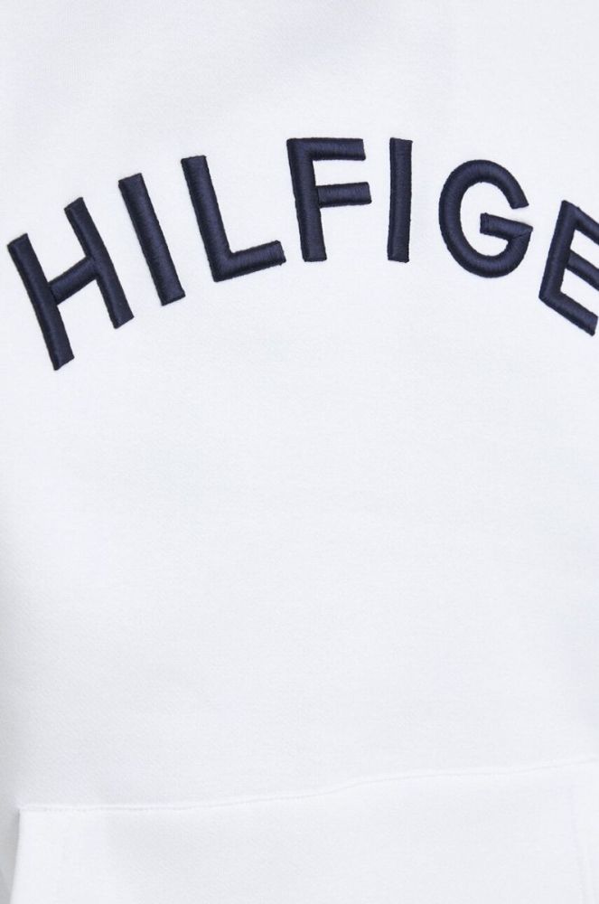 Кофта Tommy Hilfiger чоловіча колір білий з капюшоном з аплікацією (3027503) фото 5