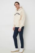 Кофта Tommy Hilfiger чоловіча колір бежевий з капюшоном з аплікацією (3027497)