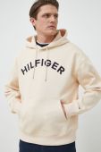 Кофта Tommy Hilfiger чоловіча колір бежевий з капюшоном з аплікацією (3027497)