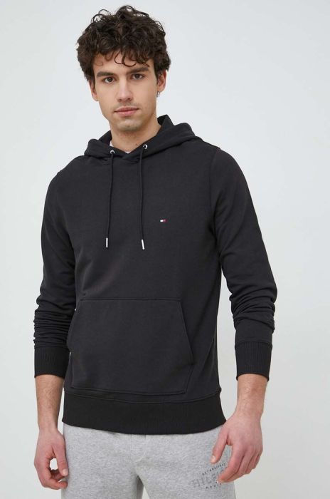 Кофта Tommy Hilfiger чоловіча колір чорний з капюшоном однотонна (3043468)
