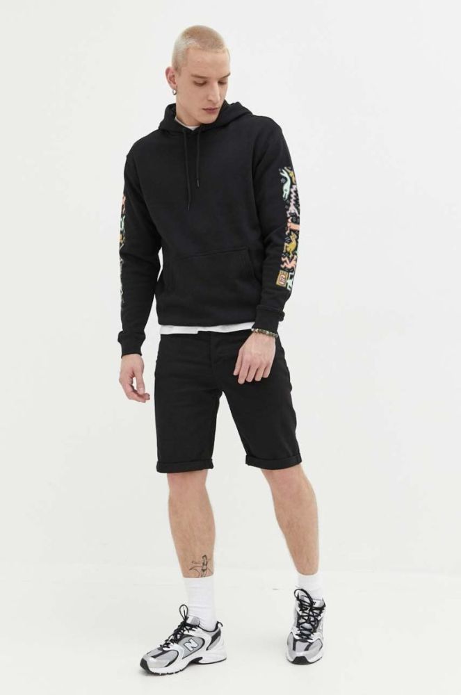 Кофта Billabong x Keith Haring чоловіча колір чорний з капюшоном з принтом фото 2