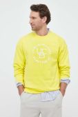 Бавовняна кофта United Colors of Benetton чоловіча колір жовтий з принтом