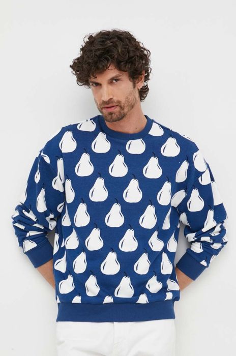Бавовняна кофта United Colors of Benetton чоловіча колір синій візерунок
