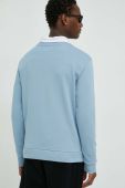 Бавовняна кофта Bruuns Bazaar Birk Crew чоловіча  з аплікацією колір блакитний