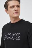 Бавовняна кофта BOSS BOSS GREEN чоловіча колір чорний з аплікацією