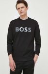 Кофта BOSS BOSS GREEN чоловіча колір чорний з принтом Кофта BOSS BOSS GREEN чоловіча колір чорний з принтом