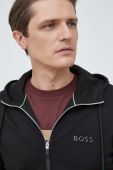 Кофта BOSS BOSS GREEN чоловіча колір чорний з капюшоном з аплікацією (3049931)