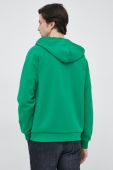 Кофта BOSS BOSS GREEN чоловіча колір зелений з капюшоном з принтом