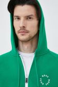 Кофта BOSS BOSS GREEN чоловіча колір зелений з капюшоном з принтом