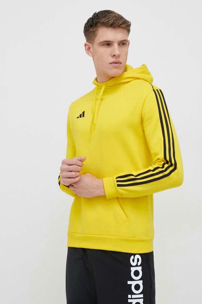 Кофта adidas Performance Tiro 23 колір жовтий з капюшоном з аплікацією