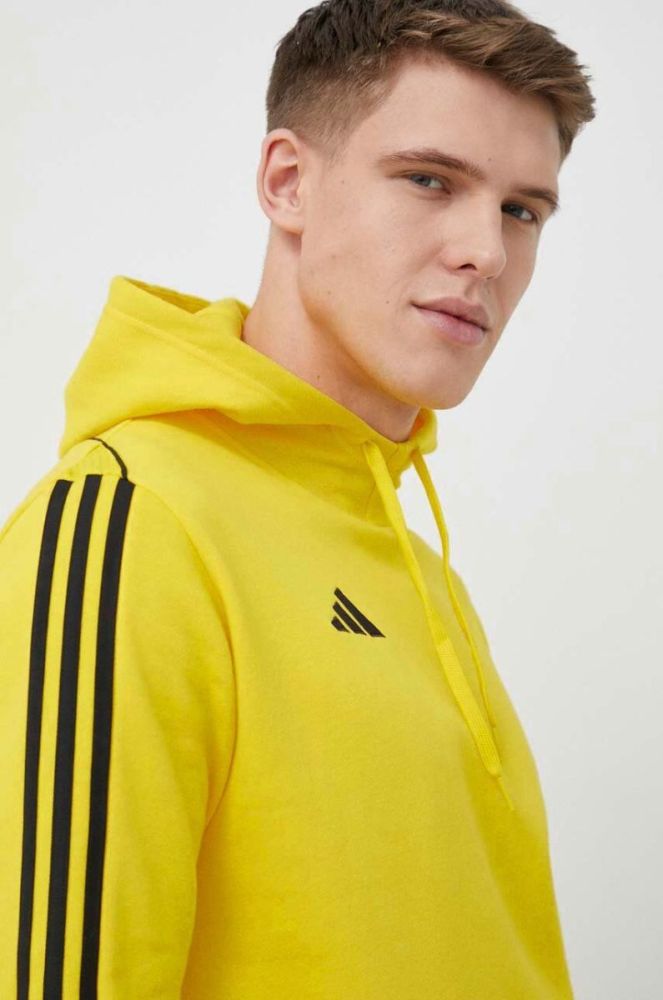 Кофта adidas Performance Tiro 23 колір жовтий з капюшоном з аплікацією фото 4