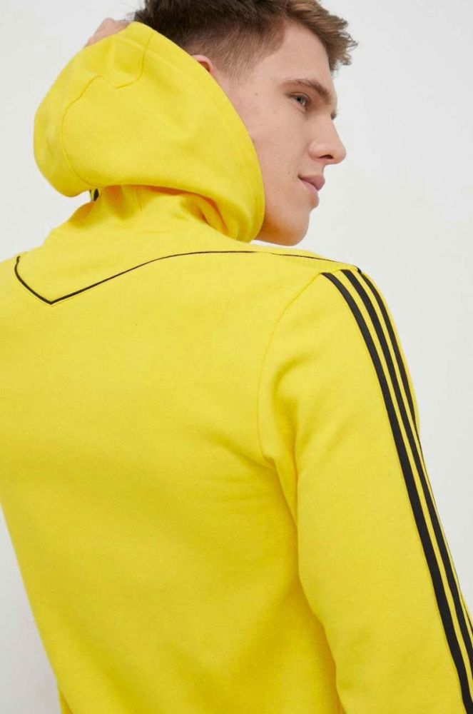 Кофта adidas Performance Tiro 23 колір жовтий з капюшоном з аплікацією фото 5