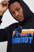 Кофта Marmot чоловіча колір чорний з капюшоном з принтом