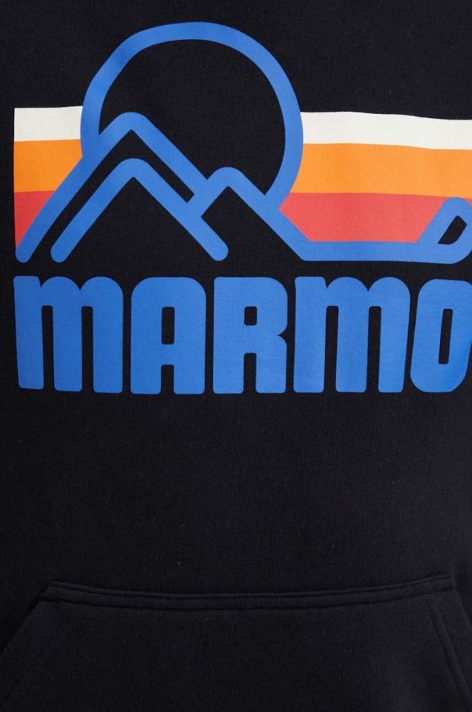 Кофта Marmot чоловіча колір чорний з капюшоном з принтом фото 5