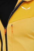 Спортивна кофта Salewa Agner PL колір жовтий з капюшоном однотонна