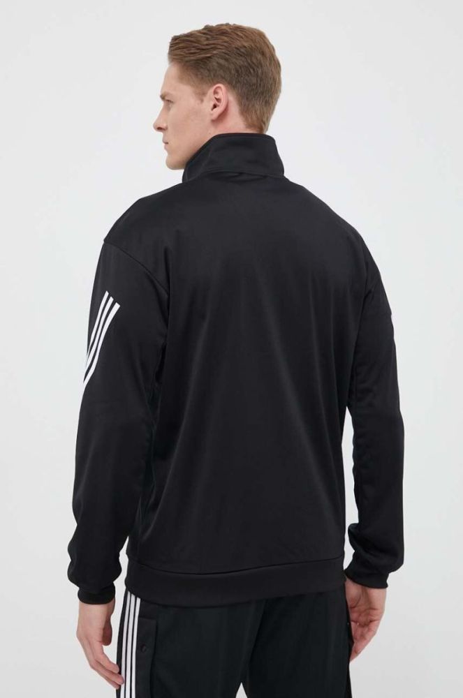 Тренувальна кофта adidas Performance 3-Stripes колір чорний з принтом фото 3