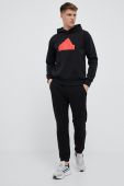Кофта adidas чоловіча колір чорний з капюшоном з принтом (3211456)