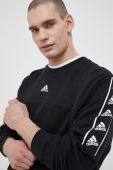 Бавовняна кофта adidas чоловіча колір чорний візерунок