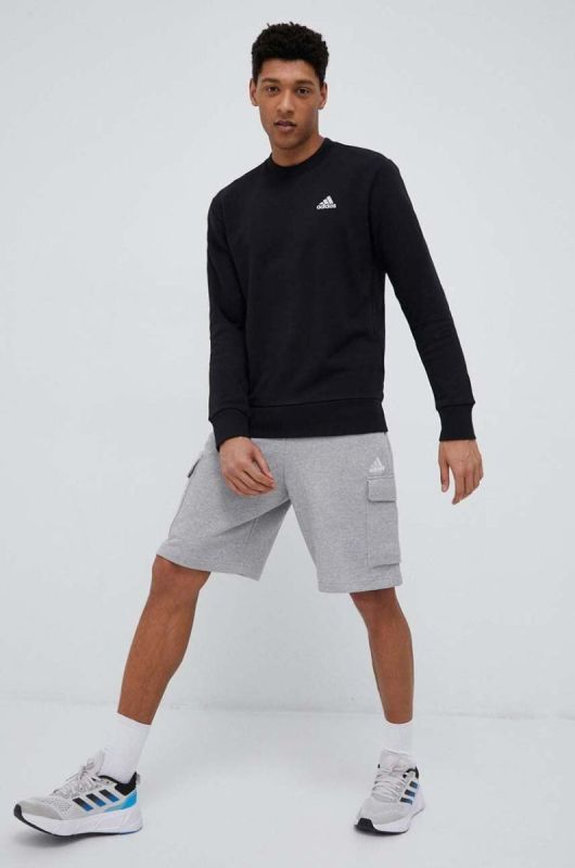 Бавовняна кофта adidas чоловіча колір чорний з аплікацією фото 2