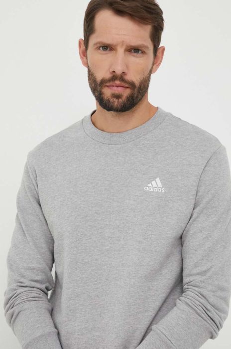 Бавовняна кофта adidas чоловіча колір сірий меланж (3288540)