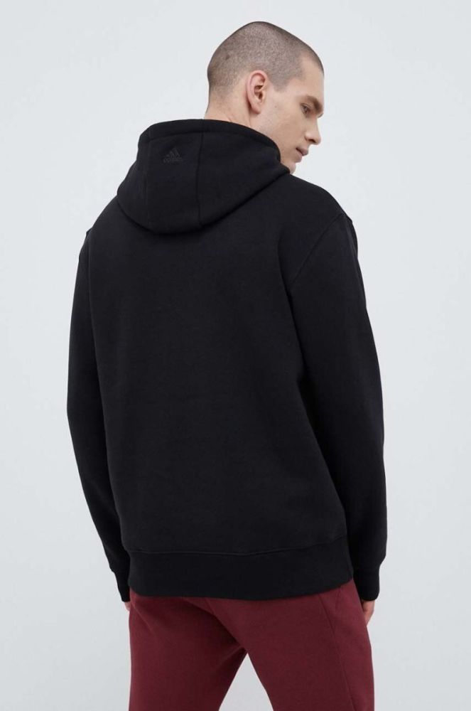 Кофта adidas чоловіча колір чорний з капюшоном з принтом (3150435) фото 4
