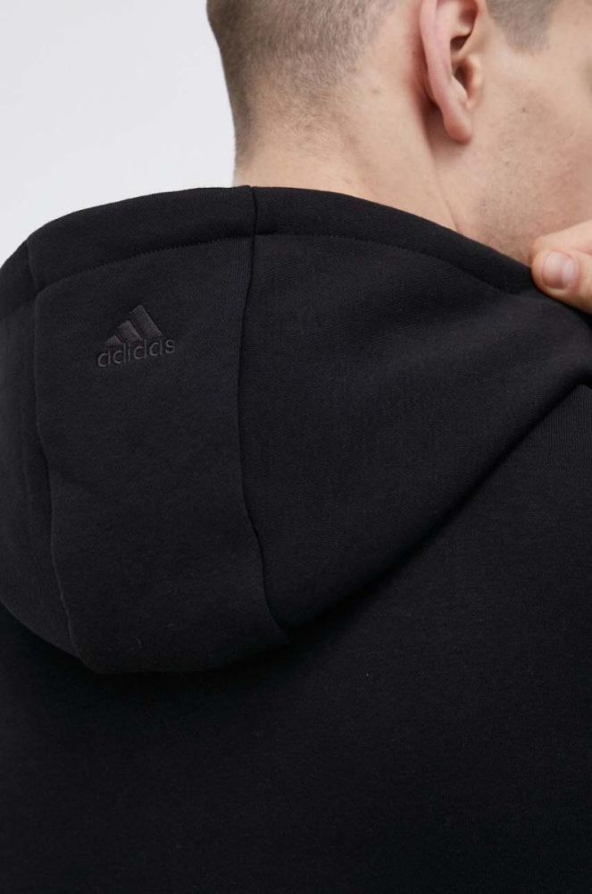 Кофта adidas чоловіча колір чорний з капюшоном з принтом (3150435) фото 6