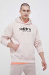 Кофта adidas чоловіча колір рожевий з капюшоном з принтом Кофта adidas чоловіча колір рожевий з капюшоном з принтом