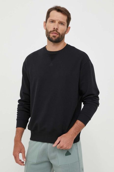 Кофта adidas чоловіча колір чорний однотонна (3288545)